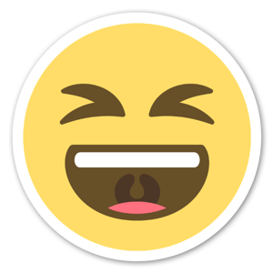 Silmät kiinni naurava Emoji