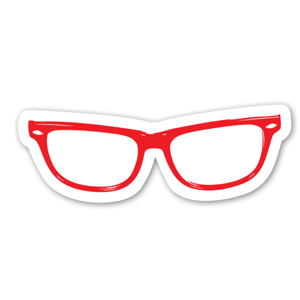 Hipster Eye Glasses Red Tarrat