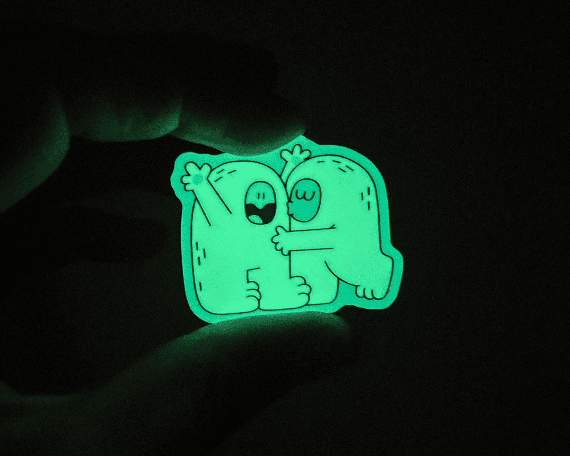 A sticker that glows in the dark