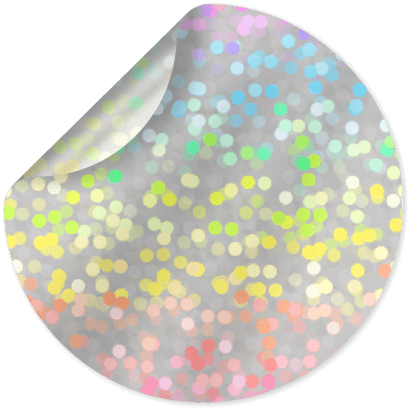 One round custom glitter sticker material icon